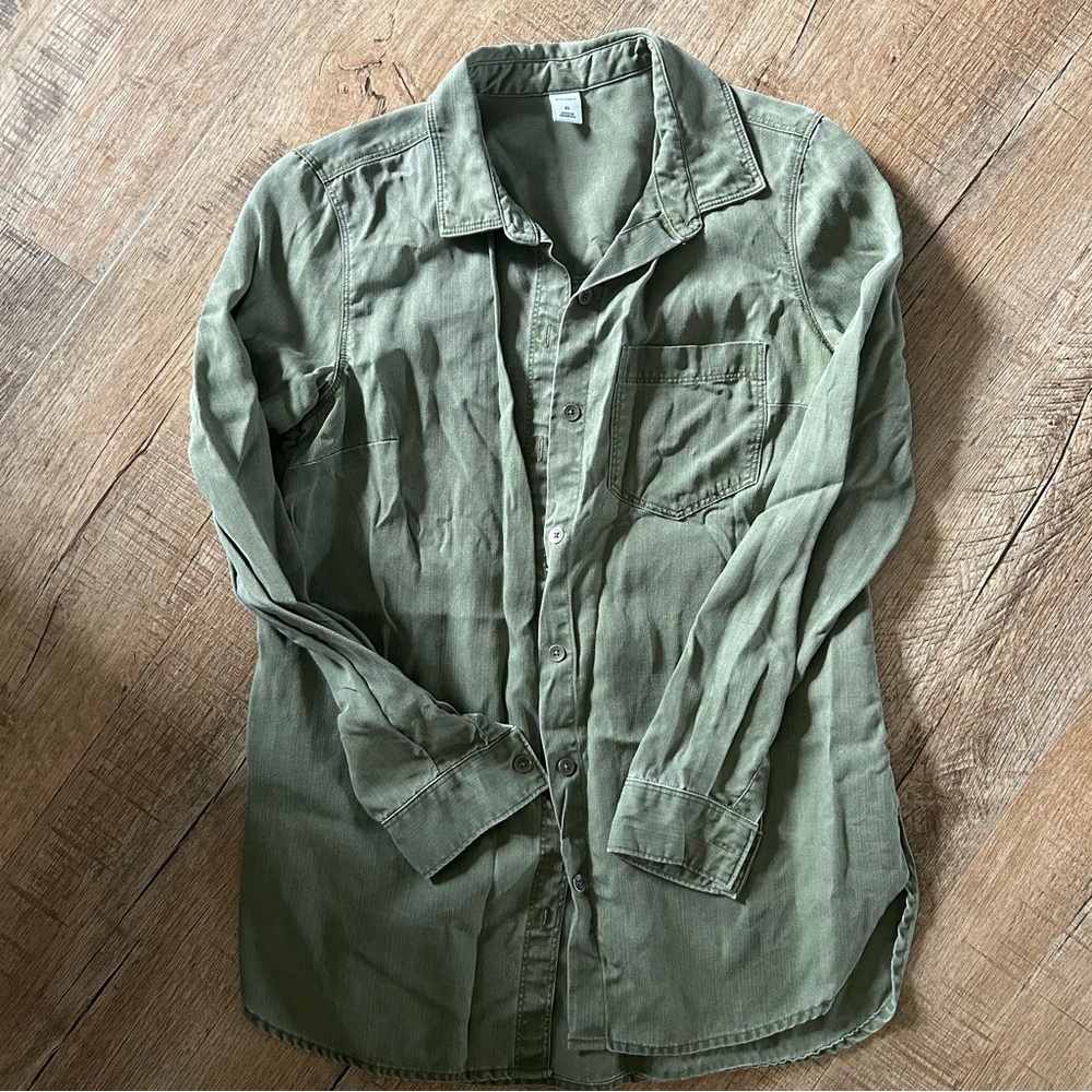 Old Navy Olive Button Down Shirt